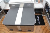 Everyman Boats New Release 750 Diesel Game Fisher in board motor with cover on