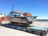 Everyman Boats New Release 850 Pro Fisher at wharf